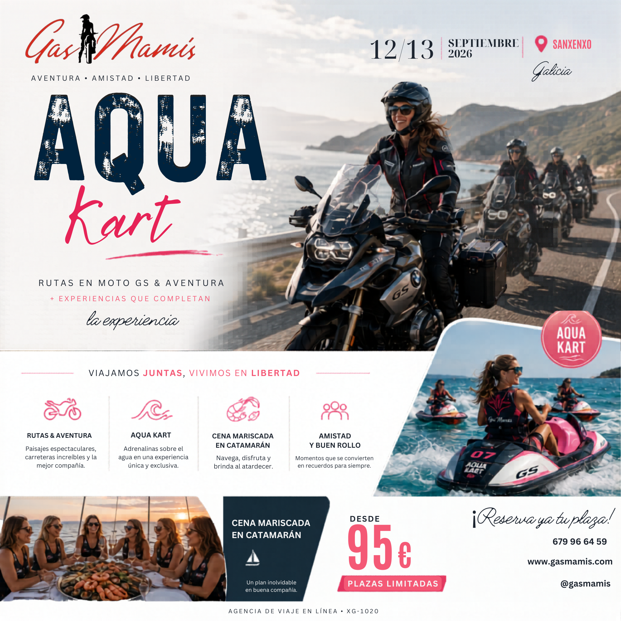 Aventura Aqua Kart & Cena mariscada en barco catamarán - 12/13 de Septiembre 2026 - Imagen 1